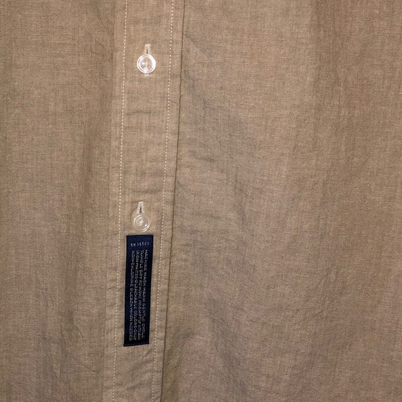 Men’s Clipper Chambray 100% Cotton Button Down Shirt•Tan•Size 16•Casual - Picture 4 of 6